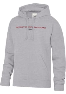 Mens USC Trojans Grey Gear for Sports Big Cotton Hooded Sweatshirt