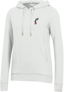 Womens Cincinnati Bearcats White Gear for Sports Relaxed Quilted Hooded Sweatshirt