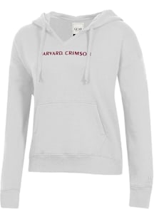 Gear for Sports Harvard Crimson Womens White Big Cotton Hooded Sweatshirt