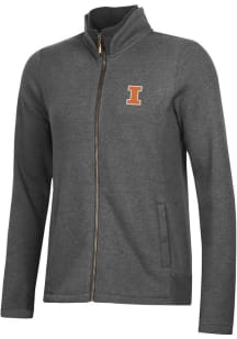 Womens Illinois Fighting Illini Grey Gear for Sports Relaxed Luxe Long Sleeve Full Zip Jacket