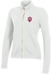 Womens Indiana Hoosiers White Gear for Sports Relaxed Quilted Long Sleeve Full Zip Jacket