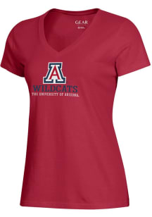 Gear for Sports Arizona Wildcats Womens Red Mia Short Sleeve T-Shirt