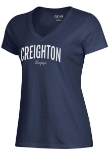 Gear for Sports Creighton Bluejays Womens Navy Blue Mia Short Sleeve T-Shirt