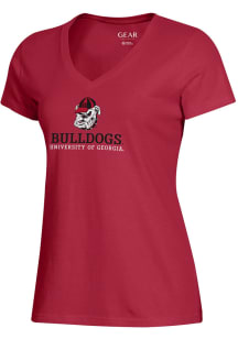 Gear for Sports Georgia Bulldogs Womens Red Mia Short Sleeve T-Shirt