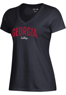 Gear for Sports Georgia Bulldogs Womens Black Mia Short Sleeve T-Shirt