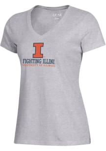 Illinois Fighting Illini Grey Gear for Sports Mia Short Sleeve T-Shirt