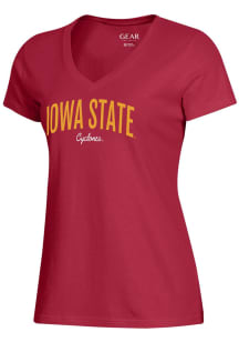 Gear for Sports Iowa State Cyclones Womens Red Mia Short Sleeve T-Shirt