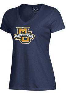 Gear for Sports Marquette Golden Eagles Womens Navy Blue Mia Short Sleeve T-Shirt