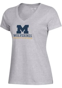 Gear for Sports Michigan Wolverines Womens Grey Mia Short Sleeve T-Shirt