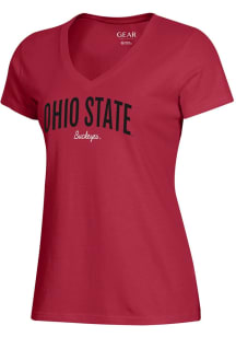 Gear for Sports Ohio State Buckeyes Womens Red Mia Short Sleeve T-Shirt