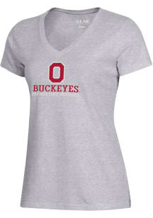 Gear for Sports Ohio State Buckeyes Womens Grey Mia Short Sleeve T-Shirt