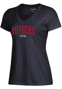 Gear for Sports Rutgers Scarlet Knights Womens Black Mia Short Sleeve T-Shirt