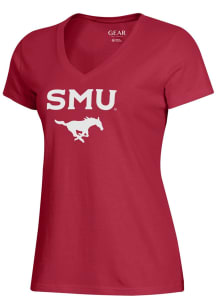 Gear for Sports SMU Mustangs Womens Red Mia Short Sleeve T-Shirt
