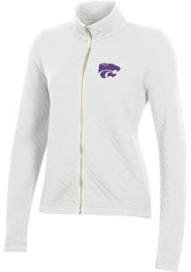 Womens K-State Wildcats White Gear for Sports Relaxed Quilted Long Sleeve Full Zip Jacket