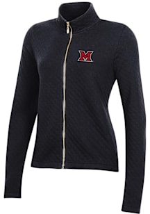 Gear for Sports Miami RedHawks Womens Black Relaxed Quilted Long Sleeve Full Zip Jacket