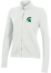 Womens Michigan State Spartans White Gear for Sports Relaxed Quilted Long Sleeve Full Zip Jacket