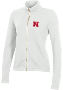Womens Nebraska Cornhuskers White Gear for Sports Relaxed Quilted Long Sleeve Full Zip Jacket