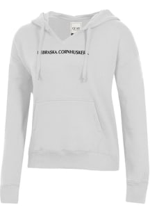 Womens Nebraska Cornhuskers White Gear for Sports Big Cotton Hooded Sweatshirt