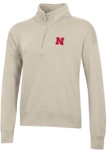 Womens Nebraska Cornhuskers Oatmeal Gear for Sports Big Cotton Qtr Zip