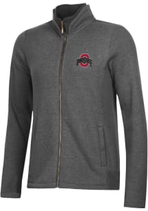 Womens Ohio State Buckeyes Grey Gear for Sports Relaxed Luxe Long Sleeve Full Zip Jacket