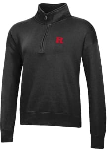 Womens Rutgers Scarlet Knights Black Gear for Sports Big Cotton Qtr Zip