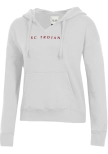 Womens USC Trojans White Gear for Sports Big Cotton Hooded Sweatshirt