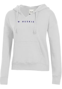 Womens Washington Huskies White Gear for Sports Big Cotton Hooded Sweatshirt