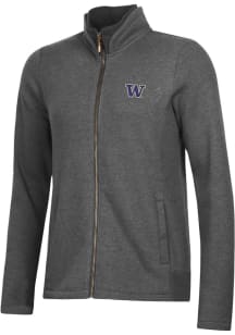 Womens Washington Huskies Grey Gear for Sports Relaxed Luxe Long Sleeve Full Zip Jacket