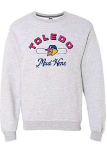 Summit Sportswear Toledo Mud Hens Mens Grey Vintage Arch Script Long Sleeve Hoodie