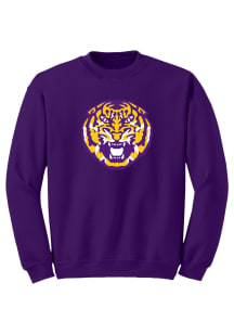 LSU Tigers Mens Purple Vault Logo Long Sleeve Crew Sweatshirt