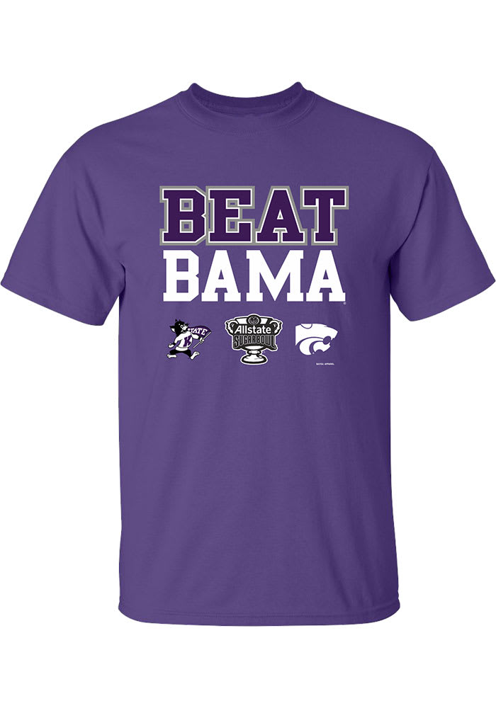K-State Wildcats Purple 2022 Sugar Bowl Beat Bama Short Sleeve Fashion T Shirt