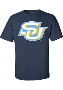 Southern University Jaguars Navy Blue Interlocking Logo Short Sleeve T Shirt