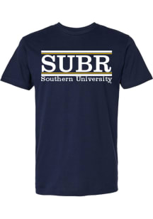 Southern University Jaguars Navy Blue SUBR Soft Short Sleeve Fashion T Shirt