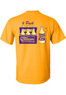 LSU Tigers Gold 2023 CWS National Champs 6 Pack Bonus Short Sleeve T Shirt