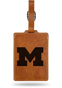 Michigan Wolverines Brown Brown Luggage Tag