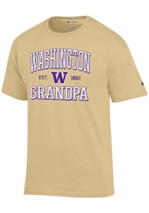 Champion Washington Huskies Gold Est. Date Grandpa Jersey Short Sleeve T Shirt
