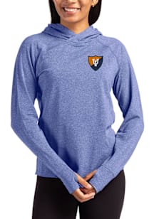 Cutter and Buck Illinois Fighting Illini Womens Blue Vault Adapt Knit Hood Hooded Sweatshirt