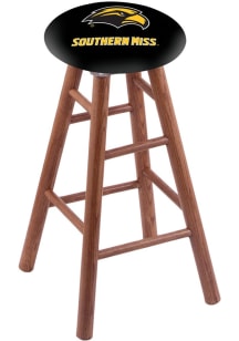 Southern Mississippi Golden Eagles Round Cushion Oak Pub Stool - Brown