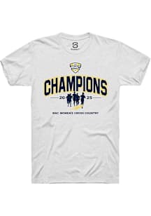 Summit Sportswear Toledo Rockets White 2025 MAC Womens Cross Country Champions Stack Short Sleeve..