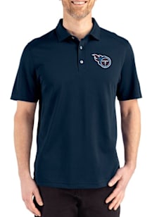 Cutter and Buck Tennessee Titans Mens Navy Blue Advantage Refresh Short Sleeve Polo