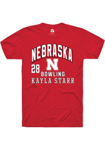 Kayla Starr Rally Mens Red Nebraska Cornhuskers NIL Arch Logo Player T Shirt