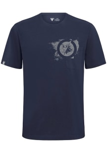 Levelwear Winnipeg Jets Navy Blue Focal Blasted Short Sleeve T Shirt