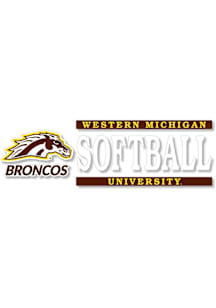 Western Michigan Broncos 6x2 Softball Auto Decal - Brown