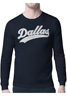 Starter Dallas Cowboys Navy Blue Tailsweep Long Sleeve T Shirt