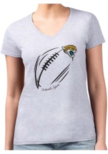 4Her Jacksonville Jaguars Womens Grey Subtle Football Fitted Design Short Sleeve T-Shirt