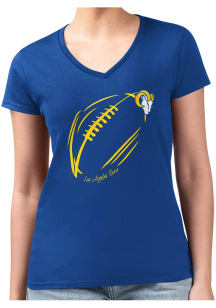 4Her Los Angeles Rams Womens Blue Subtle Football Fitted Design Short Sleeve T-Shirt