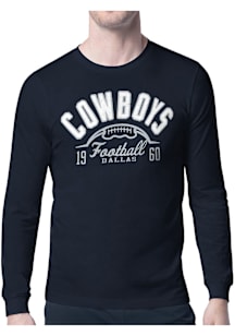 Starter Dallas Cowboys Navy Blue Half Ball Long Sleeve T Shirt