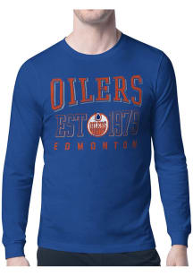 Starter Edmonton Oilers Blue Retro Long Sleeve T Shirt