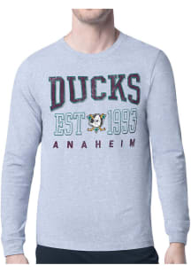 Starter Anaheim Ducks Grey Retro Long Sleeve T Shirt