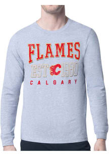 Starter Calgary Flames Grey Retro Long Sleeve T Shirt